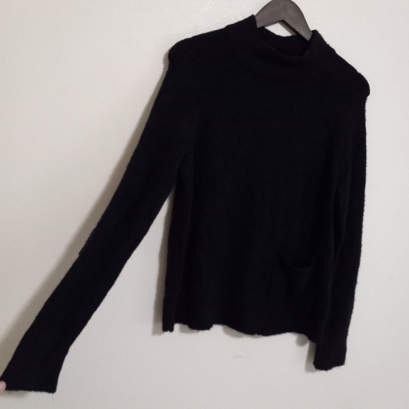 Halogen M Merino Wool Blend Mock Turtle Neck Pullover Pocket Soft Sweater - Picture 10 of 10
